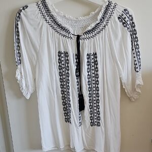 Embroidery White Blouse